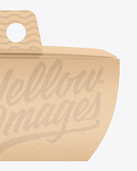 Kraft Curved Box w/ Handle Mockup