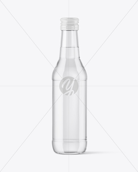 250ml Clear Glass Vodka Bottle Mockup
