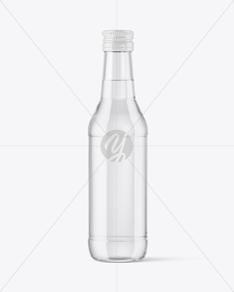 250ml Clear Glass Vodka Bottle Mockup