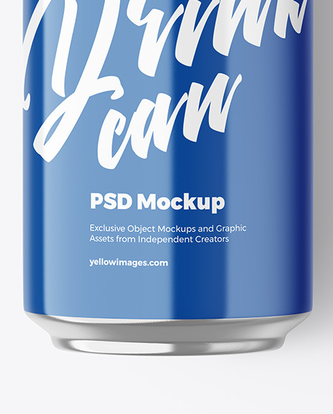 Aluminium Drink Can With Glossy Finish Mockup