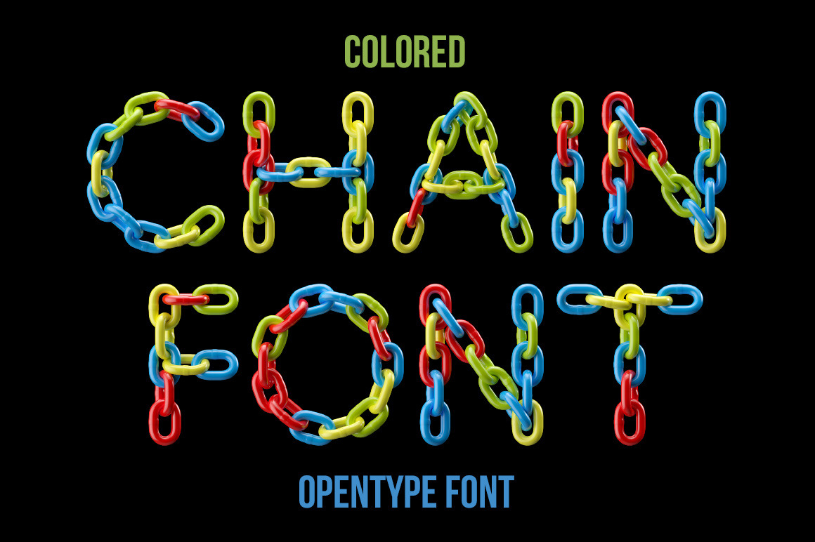 Colored Chain Font Colored Chain Font