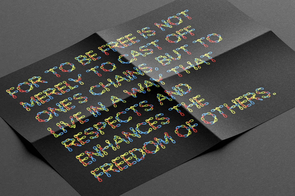 Colored Chain Font Colored Chain Font