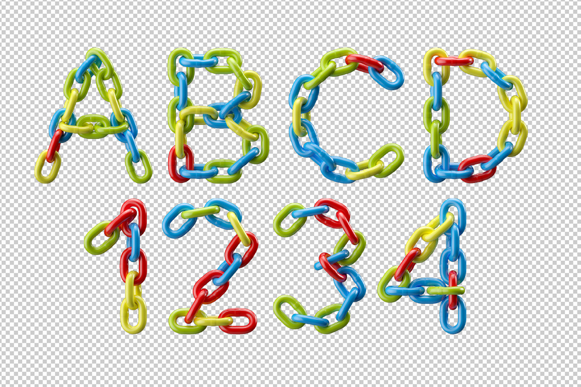 Colored Chain Font Colored Chain Font