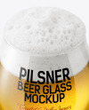 Tulip Glass With Pilsner Beer on a Coaster Mockup