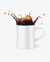 Glossy Mug w/ Coffee Splash Mockup