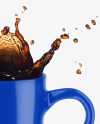 Glossy Mug w/ Coffee Splash Mockup