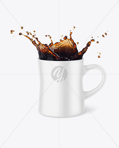 Matte Mug w/ Coffee Splash Mockup