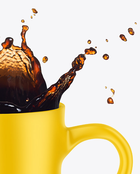 Matte Mug w/ Coffee Splash Mockup