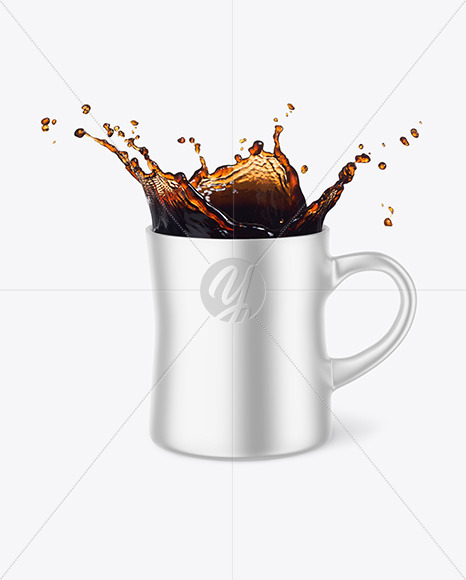 Metallic Mug w/ Coffee Splash Mockup