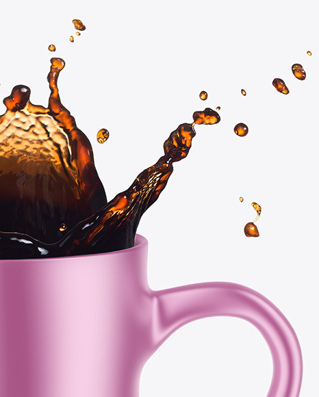 Metallic Mug w/ Coffee Splash Mockup