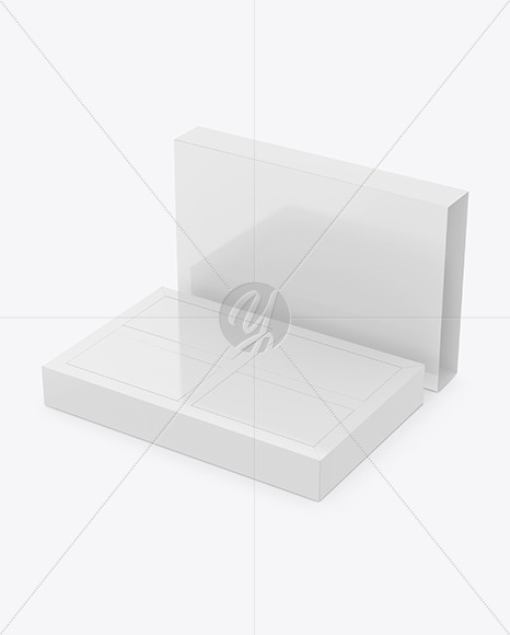 Glossy Paper Boxes With Four Boxes Mockup