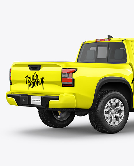 Pickup Truck Mockup - Back Half Side View