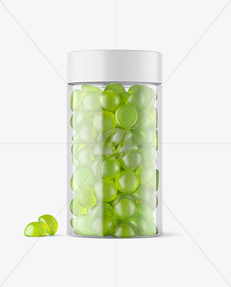 Plastic Bottle with Gummies Mockup