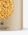 Kraft Tube With Popcorn Mockup