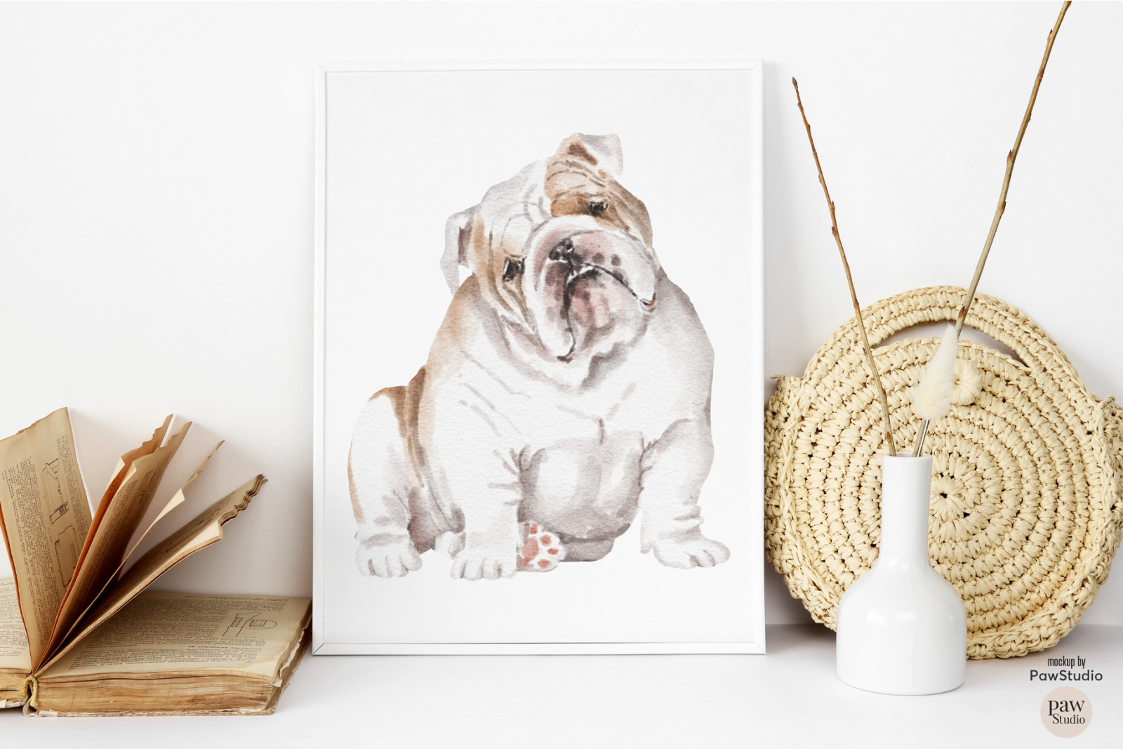 English Bulldog dog breed clipart