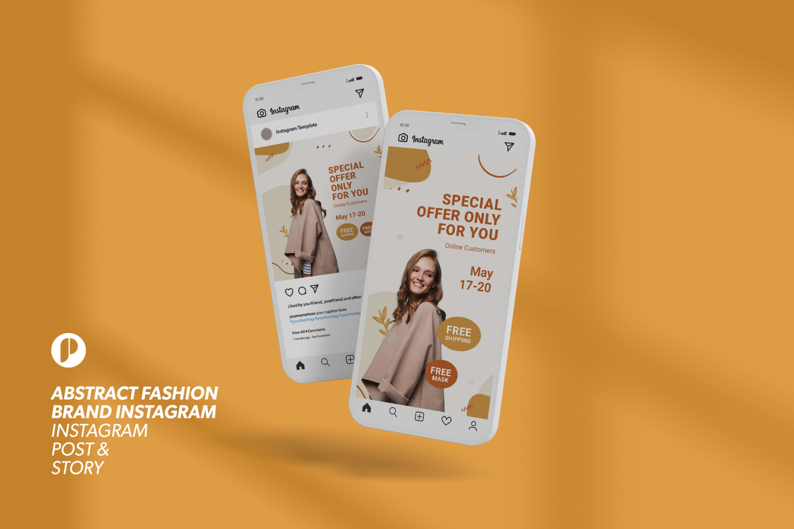 Bone White Abstract Fashion Brand Instagram Template Bone White Abstract Fashion Brand Instagram Template