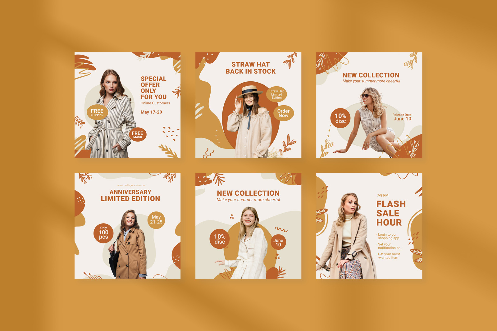 Bone White Abstract Fashion Brand Instagram Template