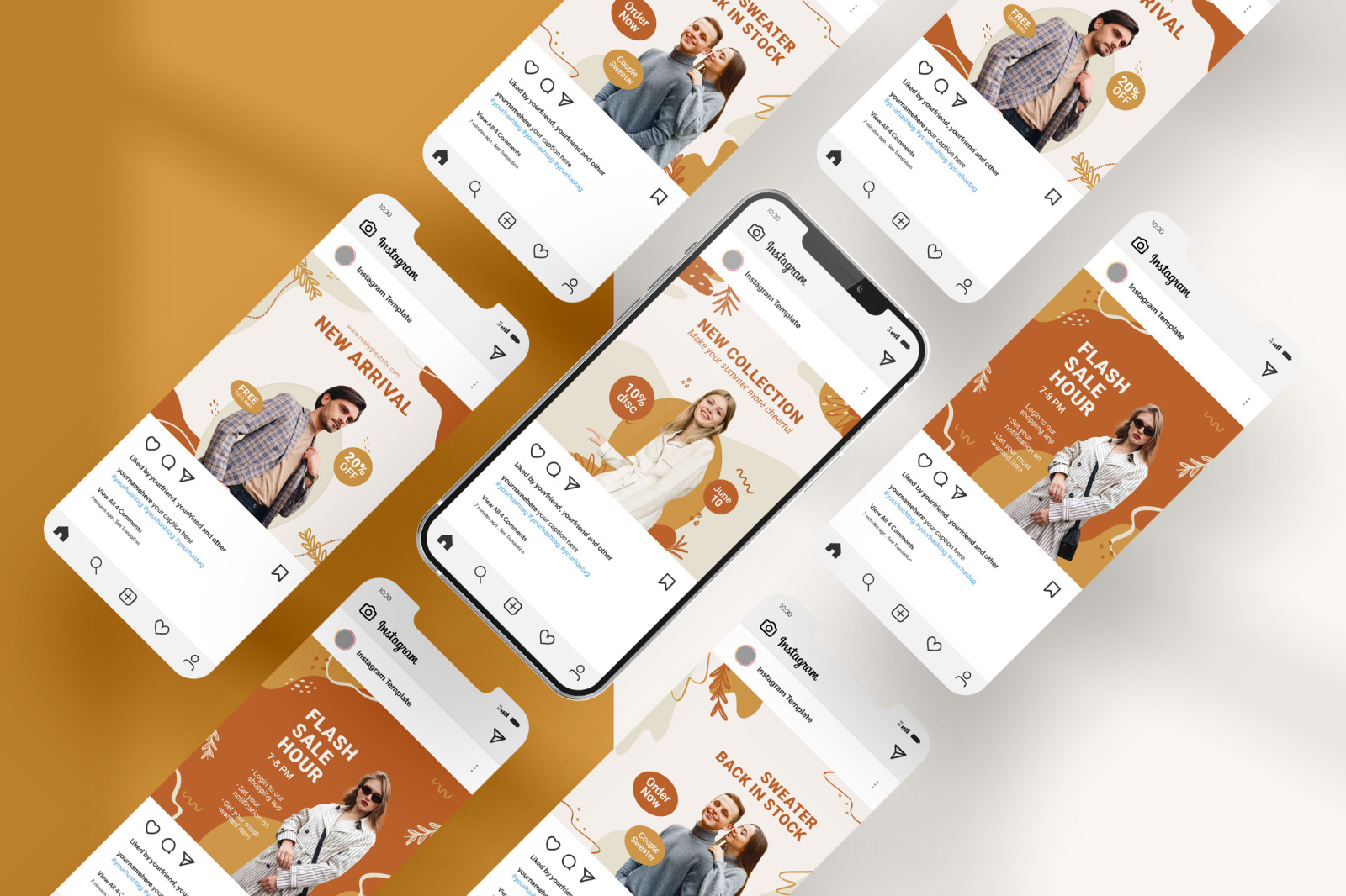 Bone White Abstract Fashion Brand Instagram Template Bone White Abstract Fashion Brand Instagram Template