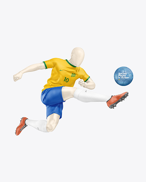 Soccer Player in Action Mockup