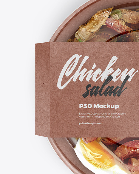 Paper Bowl with Chicken Salad Mockup