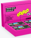 Glossy Paper Box With Four Boxes Mockup