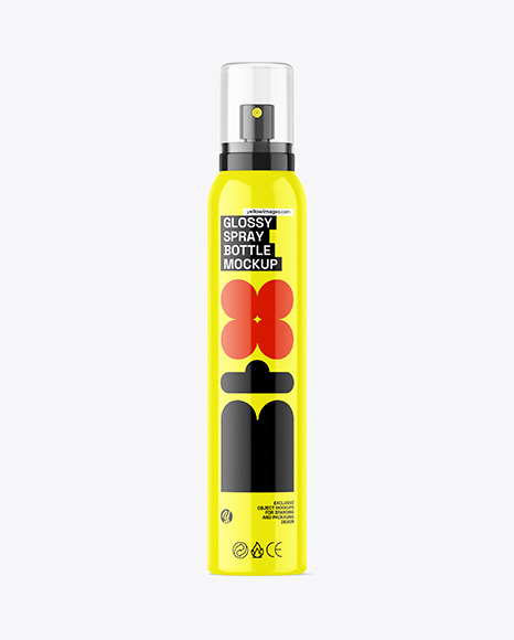 Glossy Cosmetic Spray Bottle Mockup