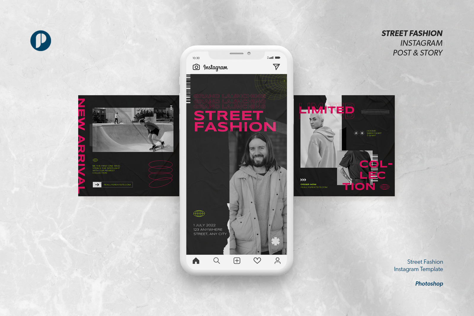 Black Urban Street Fashion Instagram Template