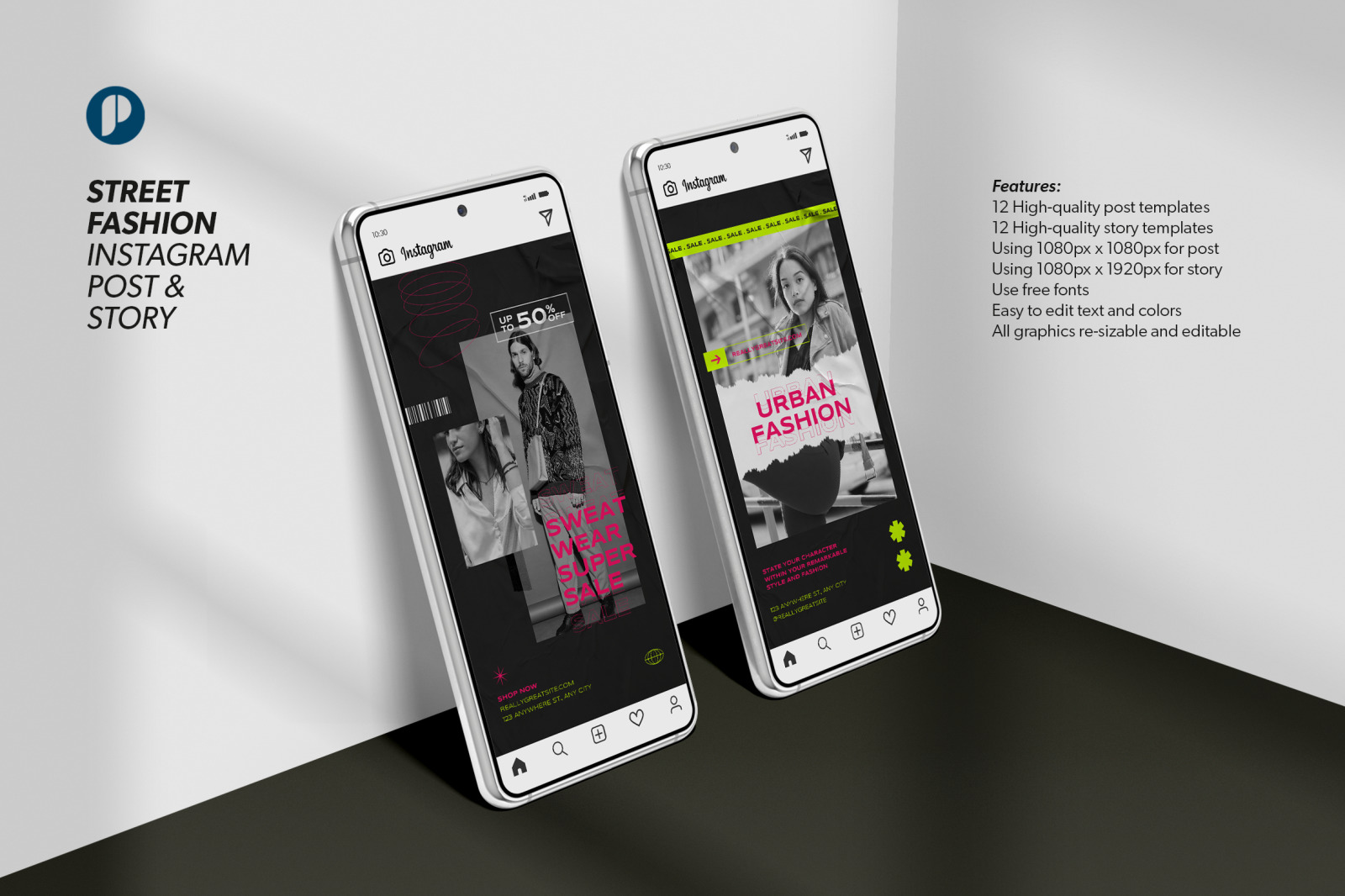 Black Urban Street Fashion Instagram Template Black Urban Street Fashion Instagram Template