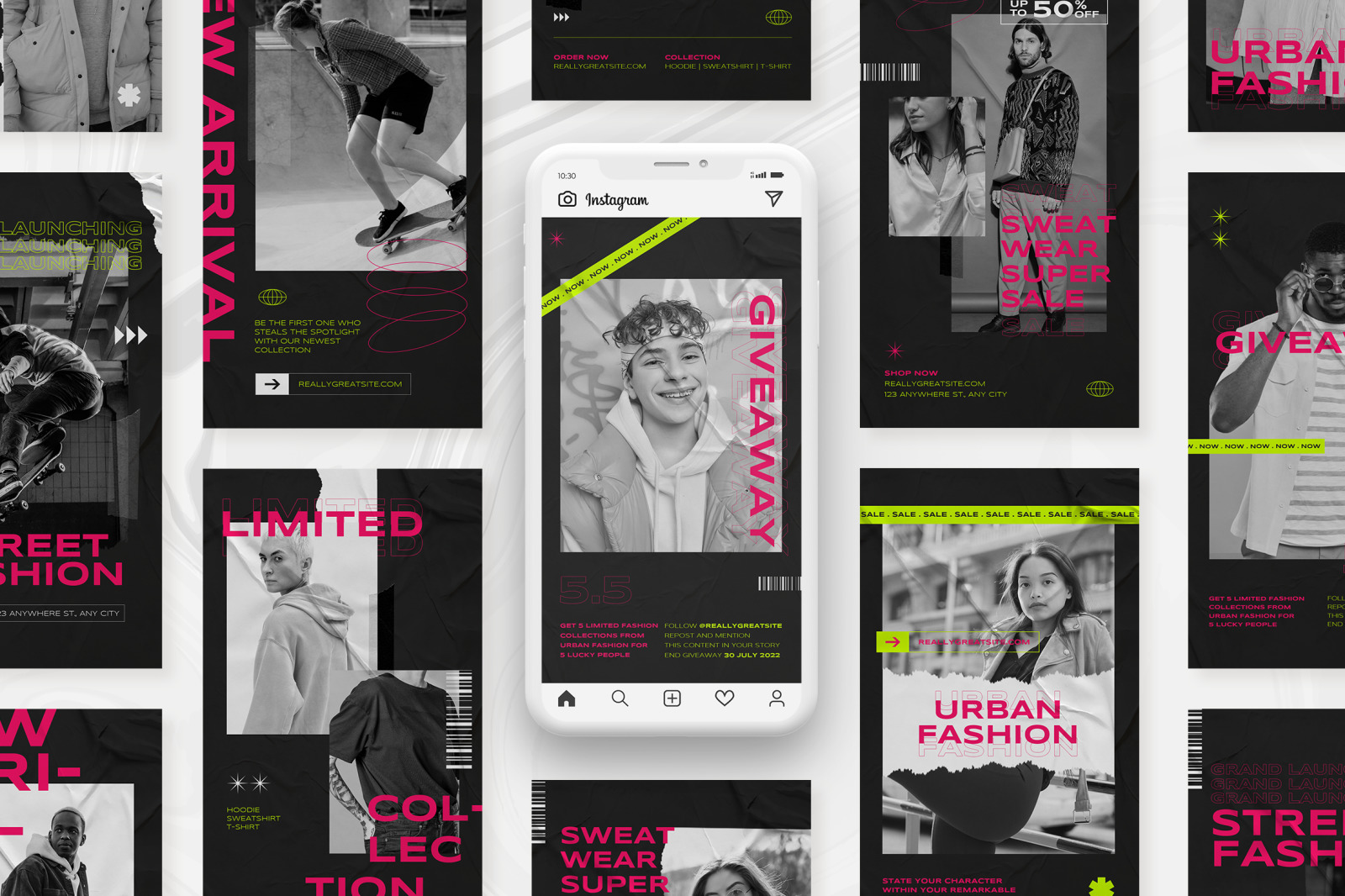 Black Urban Street Fashion Instagram Template