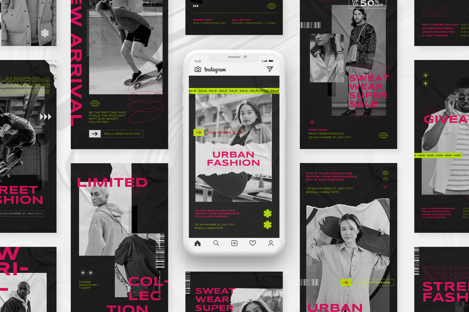 Black Urban Street Fashion Instagram Template