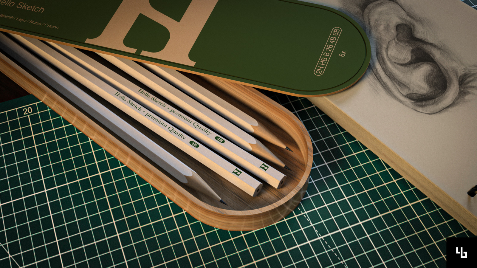 Wood Pencil Box & Pencil Wood Pencil Box & Pencil