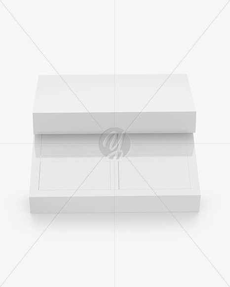 Glossy Paper Box With Four Boxes Mockup