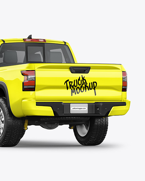 Pickup Truck Mockup - Back Half Side View