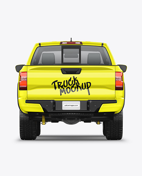 Pickup Truck Mockup - Back View