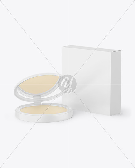 Compact Powder With Box Mockup