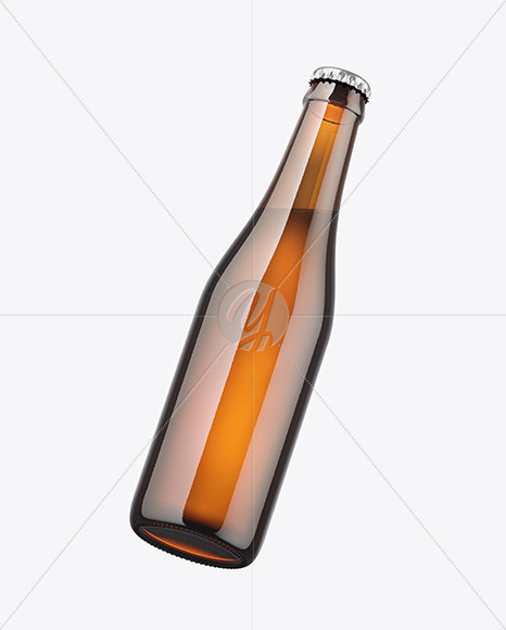 Amber Glass Beer Bottle Mockup