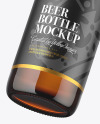 Amber Glass Beer Bottle Mockup