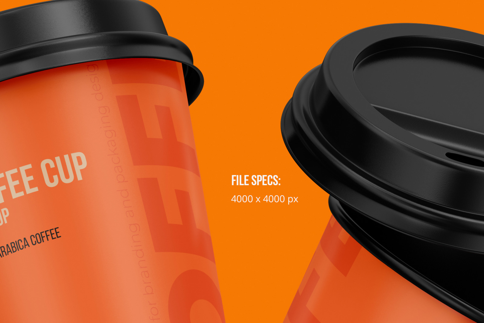 Two flying Coffee, Tea Cups mockup