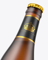 Frosted Amber Beer Bottle Mockup