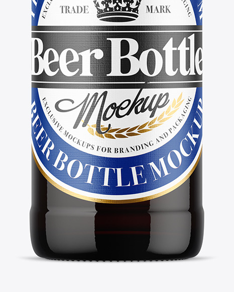 330ml Amber Glass Beer Bottle Mockup