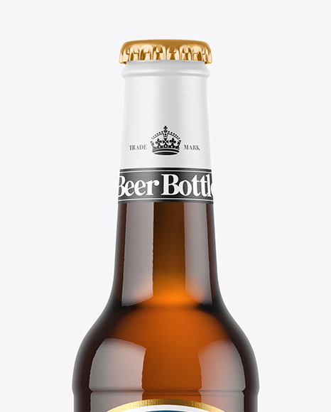 330ml Amber Glass Beer Bottle Mockup