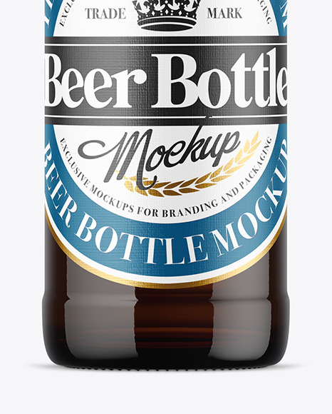 330ml Amber Glass Beer Bottle Mockup