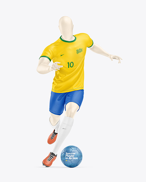 Running Soccer Player Mockup