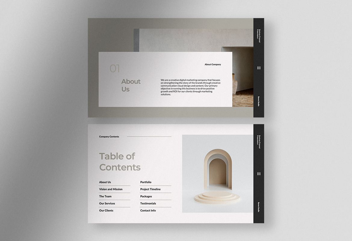 Raven – Stone Grey Minimalist Business Proposal Presentation