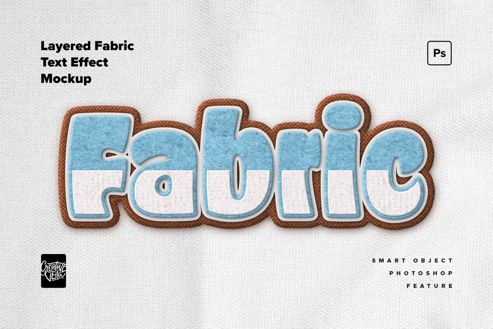 Layered Fabric Text Effect Mockup Layered Fabric Text Effect Mockup