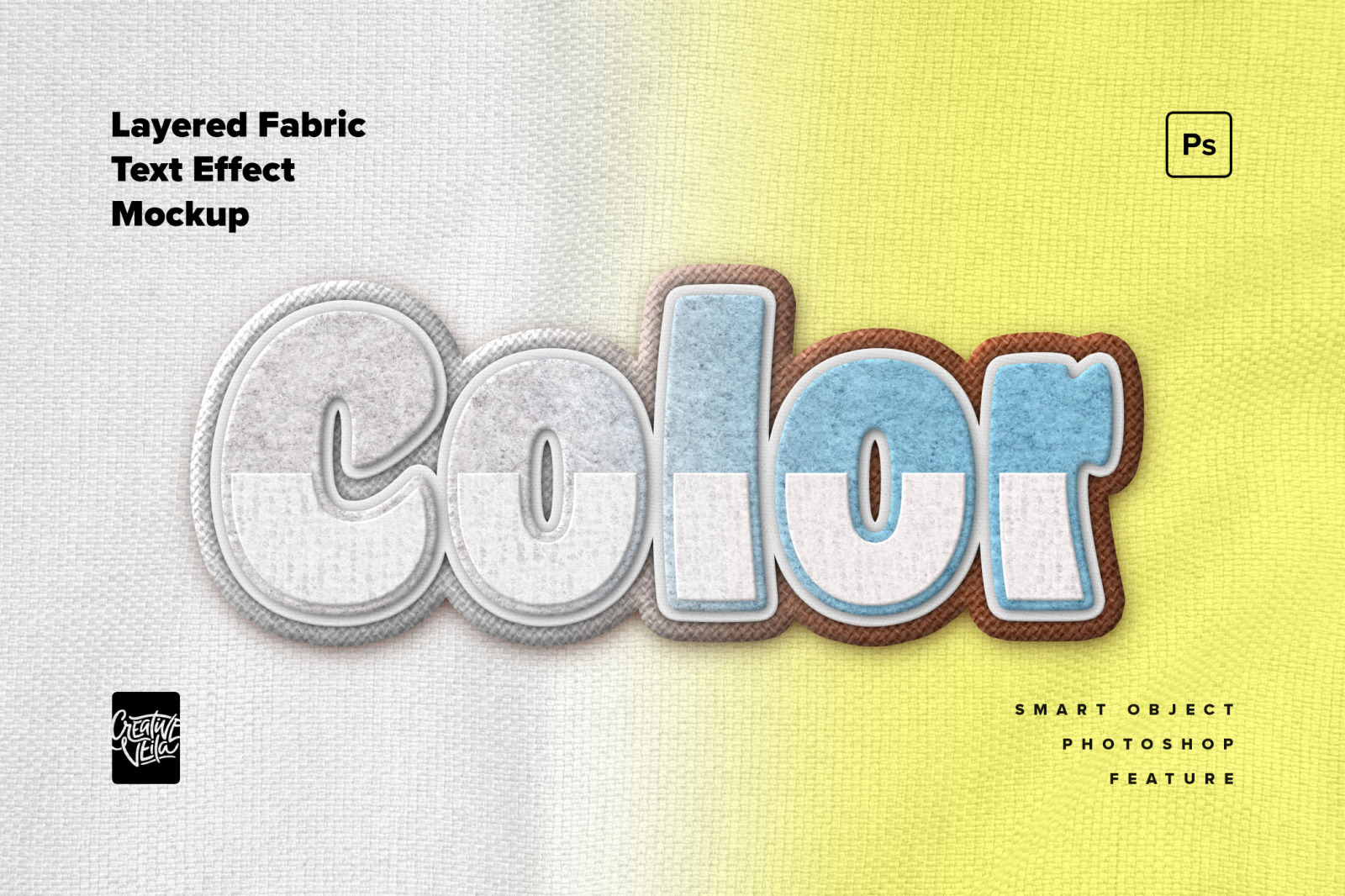 Layered Fabric Text Effect Mockup Layered Fabric Text Effect Mockup