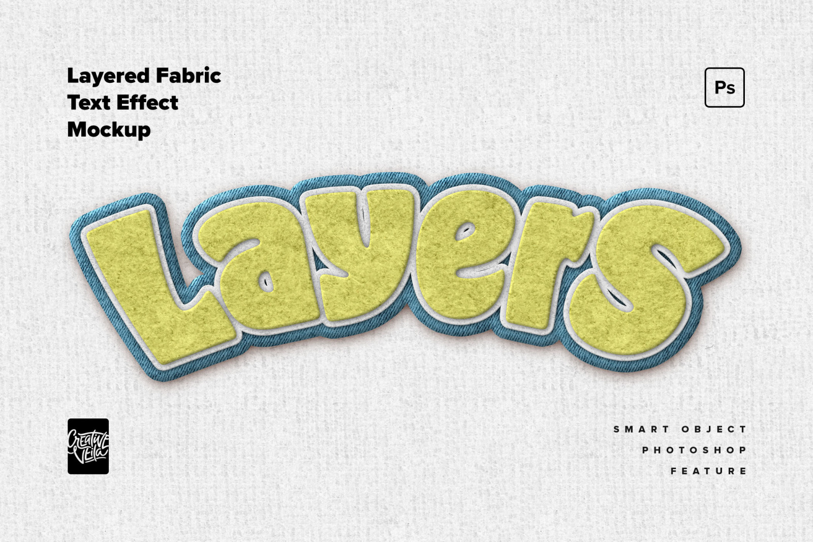 Layered Fabric Text Effect Mockup