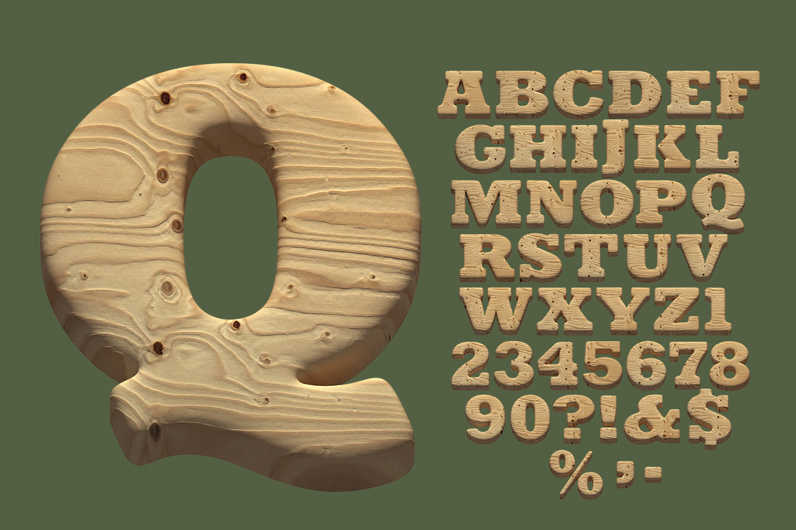 Wooden Font Wooden Font