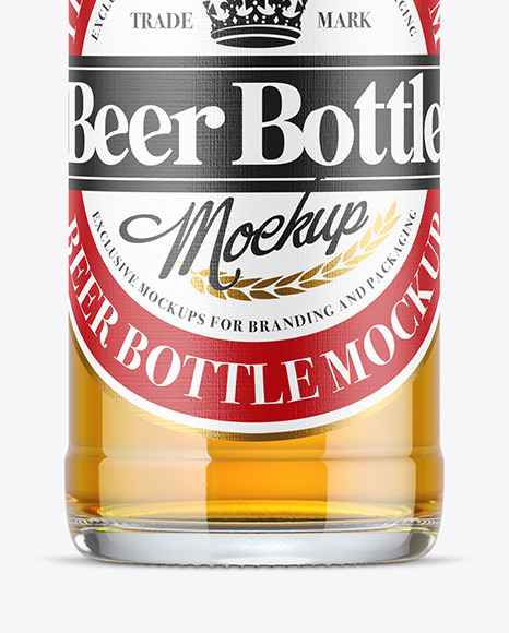 330ml Clear Glass Beer Bottle Mockup