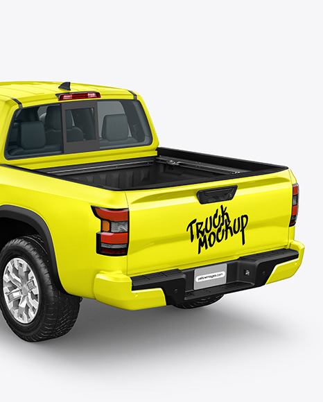 Pickup Truck Mockup - Back Half Side View